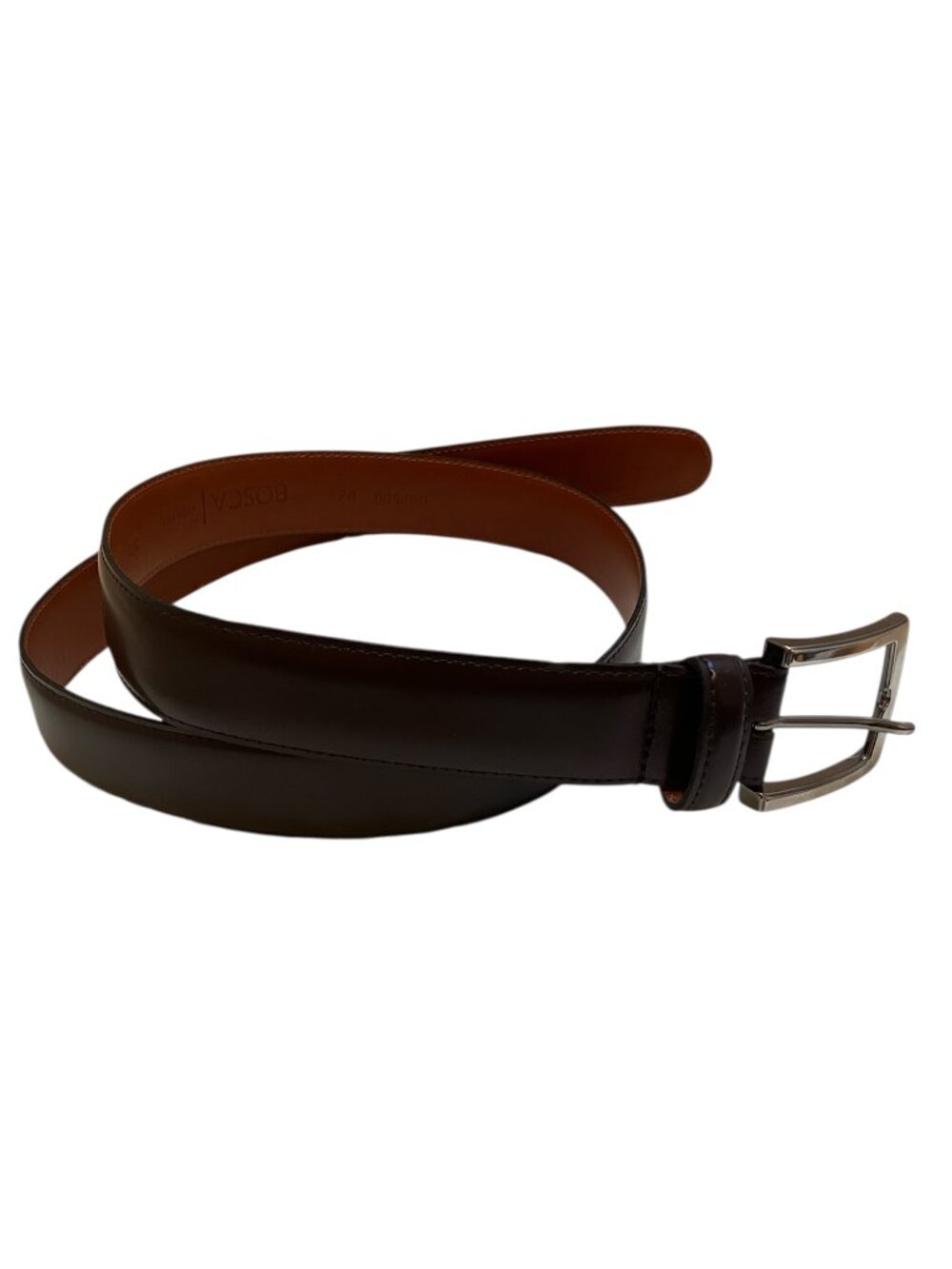 NWOT Bosca Dark Brown leather belt size 38